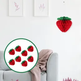 Dekorativa figurer 10 datorer Dekorationer Ornament Strawberry Honeycomb Fan Craft Paper Colorful Pendant