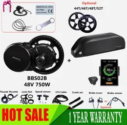 48V 750W BBS02B BBS02 Bafang mid drive electric motor kit with New 48V 13Ah 175ah down tube battery charger98225237141197