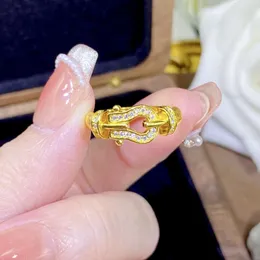 Высококачественная, легкая роскошь, высококлассная и модная женская творческая подкова кольцо с пряжкой с бриллиантом