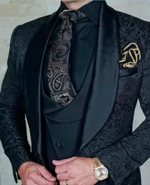 Abiti da sposa maschile 2019 design italiano fatto su misura per smoking fumato nero su misura 3 pezzi abiti Terno per Men5947811
