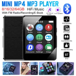 Spelare 8/16/32/64GB MP3 HIFI Musikspelare BluetoothCompatible Mini MP4 Video Playback LED -skärm Walkman med FM Radio Ebook