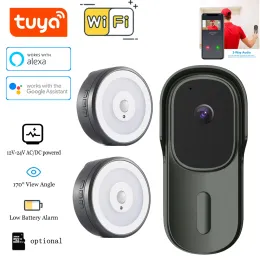 Doorbell Tuya inteligentny dom dzwonek 2MP 1080P drzwi kamera szpiegowska WiFi bezprzewodowy dzwonek Audio wideo domofon dla Google domu Al