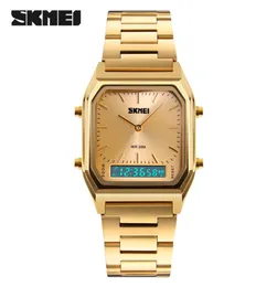 skmei luxury gold watch menファッションカジュアルな防水デジタルクォーツリストウォッチrelogio masculino男性時計スポーツ時計1224208199