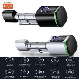 Lock Tuya BLE TT Lock Smart Electronic Door Lock ricarica USB cilindro fai da te Core Fingerprint APP Keys IC Card Unlock per Home