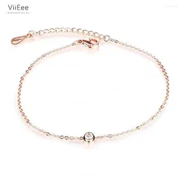 Anklets Viieee CZ Crystal Anklet Jowledry Gold Gold Bracelet Stain Stail Stainless Steel Women VA19034