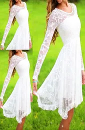 Lace Pearls Enchanted with Elegance Graduation Dresses Long Sleeves Sheer Ruffles Cocktail Gowns Cheap Party gowns Homecoming Dres4716575