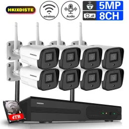 System 5MP Wireless NVR Kit Security Cameras for Home WiFi CCTV Camera System Outdoor Waterproof Wireless Camera System 8ch