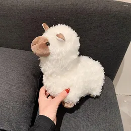 Omuz çantaları sevimli alpaca bebek peluş crossbody çanta kadınlar için 2024 sonbahar kış kuzu yünü küçük kadın haberci telefon çantası