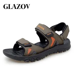 Sandálias Glazov Novo Moda Sandálias Big Tamanho Big 3948 Sandálias de Couro para Homens para Men Sandálias de Verão Men Sandálias Confortáveis Men Sapatos