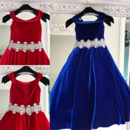 Vestidos vestidos de concurso de veludo real para adolescentes 2019 cristais strass vestidos de concurso longos para meninas do ombro vermelho formal p