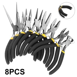 Tools Newest 8Pcs Mini Jewelry Pliers Set Round Curved Needle Nose Beading DIY Craft Pliers Hand Tools Jewelry Making Pliers Tools Kit