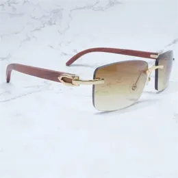 2024 10% Rabatt auf Luxusdesignerin neuer Sonnenbrillen für Männer und Frauen 20% Rabatt auf randlose Männer Buffalo Horn Schatten sehnte sich nach Holzbrillen Party Brillentönen für Frauen