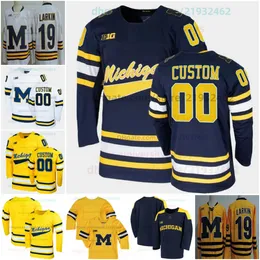 Michigan Wolverines Jersey de hóquei 19 Dylan Larkin Michael Pastujov Nick Blankenburg Cam York Dylan Larkin Quinn Hughes