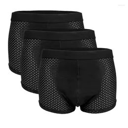 MUITOPANTES 2PCS/LOT Mens verão boxers respiráveis shorts sexy malha u bolsa de roupa íntima sólida macia confortável