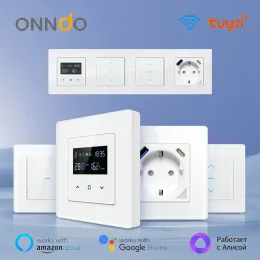 Doorbell Onndo Tuya WiFi Smart Thermostat/Light Switch/Curtain Switch/Wall Outlet med USB/Typec Port Wroke med Alexa, Google Home, Alice