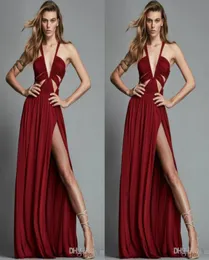 Zuhair Murad 2020 Vestidos de noite Mulheres Design exclusivo Red High Slit Chiffon Plus Tamanho Os vestidos de baile de baile de trabalho do piso Dre3362978