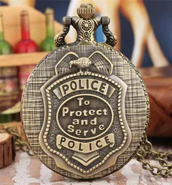 RETRO VINE STEPUNK relógios policiais para proteger servir Design Pocket Watch Relógio Colar Chain TimepiPle Arabic Number Di5890548