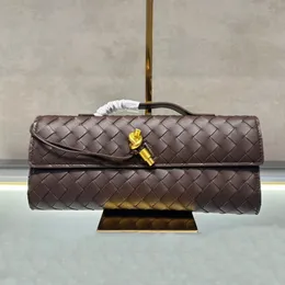 Long Clutch Andiamo مع مقبض مصمم أزياء منسوجة من الجلود نساء يدوي حقيبة الكتف Crossbod