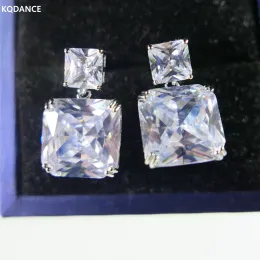 Orecchini kqdance zirconia diamanti orecchini a goccia con pietra quadrata bianca in argento 925 ago per orecchie vecchi gioielli placcati in oro 18k 2022 NUOVO