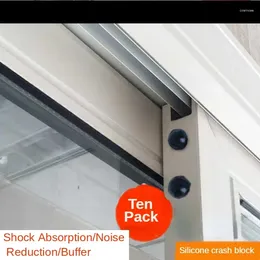 Window Stickers 10pcs Kitchen Glass Partition Door Sliding Noise Reduction Frame Anti-collision Block Self-adhesive Mute Patch Round