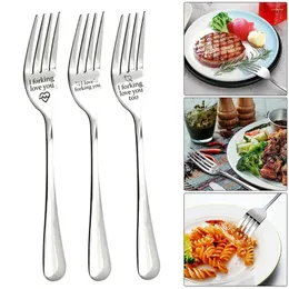 Disposable Flatware 1 Pcs Stainless Steel Tableware I Forking Love You Valentines Day Fork Anniversary For Boyfriend Girl Engraved