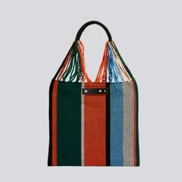 El dokuması kanvas plaj çantası kadın tote çanta m 24 arni tasarımcı çantaları etnik tarzı koltuk altı omuz hobo tote çantaları büyük kapasiteli çanta