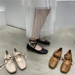 Casual Shoes SUOJIALUN 2024 Women Round Toe Flats Shallow Slip On Ballet Flat Ankle Strap Loafers Soft Ballerina Zapatos Muj