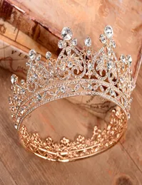 Cristais de luxo Coroa de casamento Princesa de ouro prateada Princesa Rainha Bridal Tiara Crown Acessórios de cabelo baratos de alta qualidade5035596