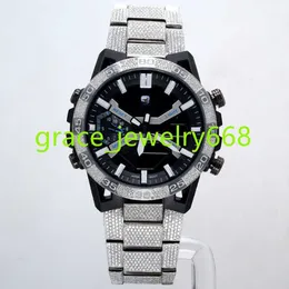 VVS 인증 Moissanite Diamond Watches Mens Fancy Custom Made Round Dial Watch Full Iced Out Party Weat Watch