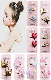 72 Kolory Baby Girl Hairpin Pałąk głowa pentagram włosy w kształcie serca Pinki do włosów koronne akcesoria