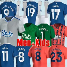 Everton Soccer Jerseys James Richarlison Keane Davies Digne mundury dla dorosłych Zestawy dla dzieci Zestaw skarpet pełne zestawy S-2xl 23 24 koszule piłkarskie tajskie mundury