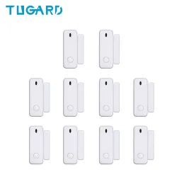 جهاز الكاشف Tugard D10 Mini Window Door Door Sensor 433MHz اللاسلكي إكسسوارات مفتاح قفل الباب لمضيف إنذار الأمان