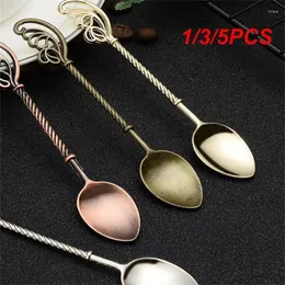 Kaffescoops 1/3/5st Vintage Style Bronze Carved Small Spoon Kitchen Dining Bar Flatware Cotlary Mixing Stirring dessert Teskoon