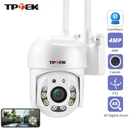 Câmeras 4MP 2K PTZ Câmera IP Wi -Fi Video Security Security Surveillance Outdoor Indoor 2mp 1080p 4x Digital Zoom Speed Dome Camhi Camhipro Câmera
