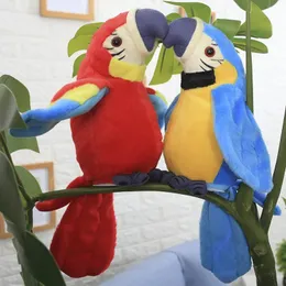 Parking Talking Parrot Electronic Plush Toys Sing Record Ripete simpatico bambola di uccelli di animali da peluche morbido per bambini bambini regalo 240325