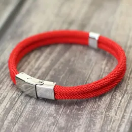 Urok bransoletki moda męska bransoletka stalowa stalowa klamra brześniczka podwójna warstwowa nić bracleta braclety