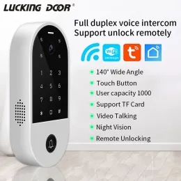 Intercomo Intercom Intercom Access Control System Tuya Smartlife App WiFi Door Camera Intercom para porta de casa controlam remotamente 125kHz RFID