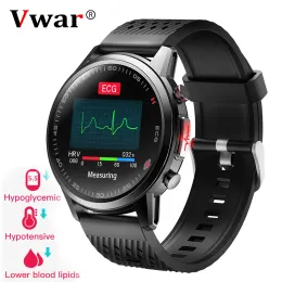 Watches Vwar Health Smart Watch Sports Fitness Tracker Laser Treatment Body Temperature Measurement Blood Pressure Oxygen ECG Smartwatch