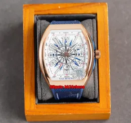 RRF Luxury Uhren Vanguard V45 SC DT ROSE Gold ETA2824 Automatische mechanische Herren Watch White Dial Gummi -Gurt Gents Armbanduhr6086536