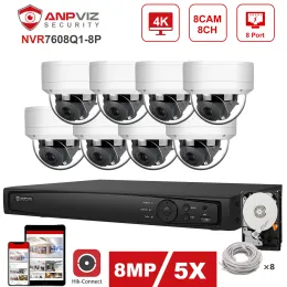 System HikVision OEM 8CH 4K NVR ANPVIZ 8MP IP PTZ 5X CAMERA zoom POE IP Kit di sicurezza esterno Sistema Audio CCTV Vista P2P Visualizza H.265