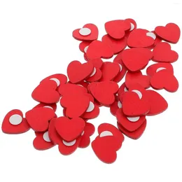 Dekoratif Figürinler 50 PCS Etiket Kartları Sevgililer Günü Mühür Çıkartmaları Resim Çerçeveleri için Ahşap Yapıştırıcı Parti Kırmızı Kalp