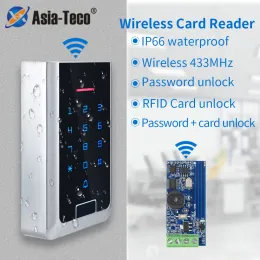Czytniki IP66 Waterproof RFID Wiegand 26 34 Bezprzewodowe klawiaturę czytnika karty niewolników z modułem odbiornika 433 MHz wbudowany bateria i dzwonek do drzwi