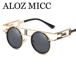 Aloz Micc New Women Steampunk Round Sun occhiali 2018 Brand Designer Metal Retro Sun Glasses Women Men Shades Uv400 A5413034237
