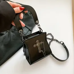 Factory wholesale ladies shoulder bag 4 colors street rivet mobile phone bag daily Joker solid color leather handbag trend skull mini coin purse 3150#