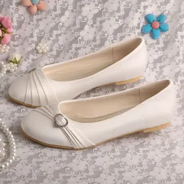 Sapatos casuais Wedopus mulheres fechadas no pé de balé plateira plana de dama de honra