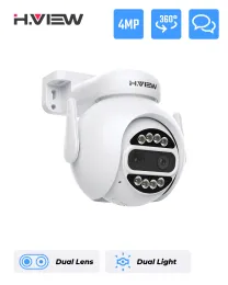 Telecamere H.View PTZ IP Camera 8x Zoom Duallens Detect CCTV Camera CCTV 4MP Smart Home WiFi Surveillance Camera ICSEE App