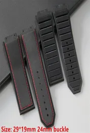 Toppklass Black 29x19mm Nature Silicone Rubber Watchband Watch Band för rem för King Power Series med på 2206225801564