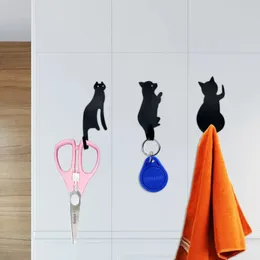 3pcs sevimli kedi kuyruk duvar kancaları ultra güçlü süper güçlü askı metal kancası kendi kendine yapışkan havlu rafı anahtar askı kapı duvar dekor