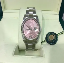 Luksusowy Wysokiej wysokiej jakości Zegarek damski 116200 DATEJUST SSTEEL 36 mm Panie Watch Pink Floral Dial Ruch Automatyczne zegarki Oryginalne BO9197176