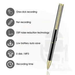 Registratore Vandlion Digital Voice Recorder Pen Pen 8GB 16 GB Audio Registratore Mp3 Registrazione senza perdita di registrazione stereo Dictaphone V6